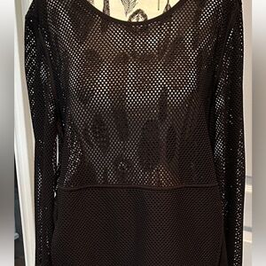lululemon athletica black Mesh Long Sleeve Top